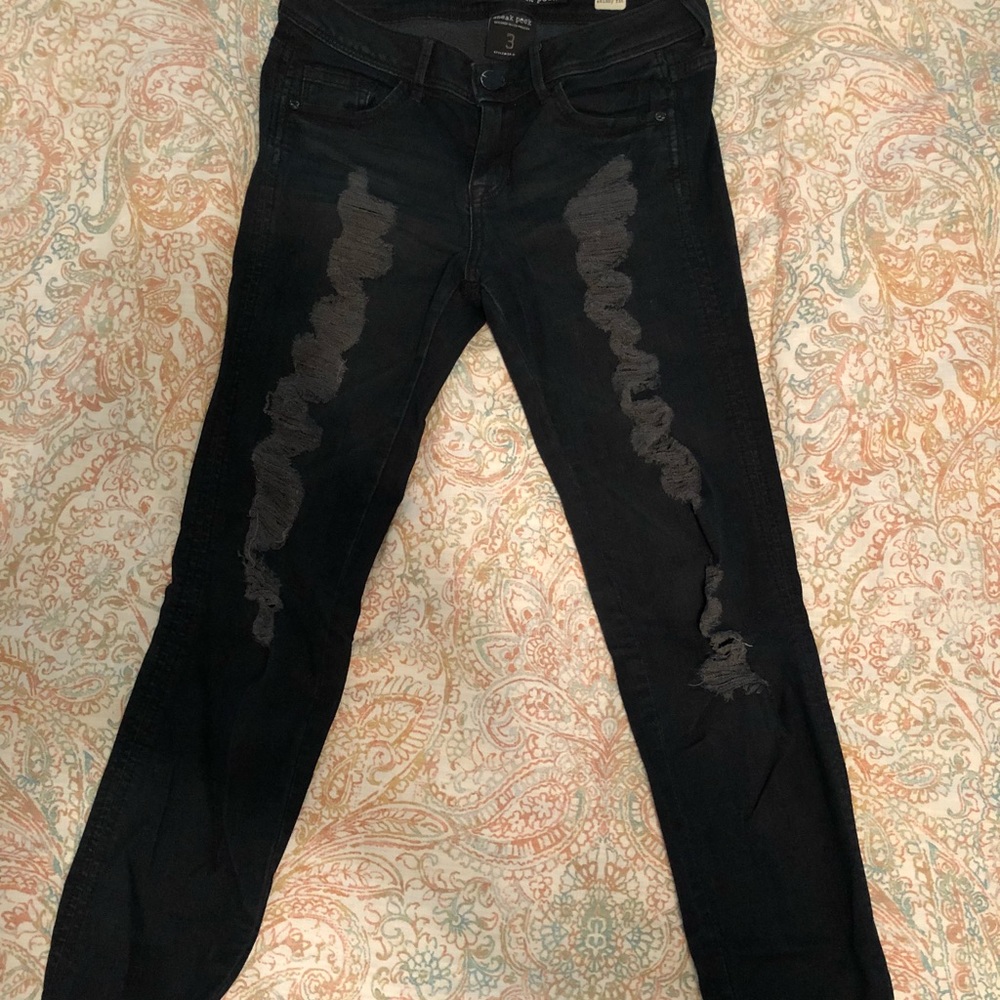 sneak peek denim distressed jeans